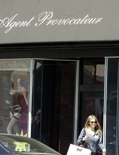 Carmen Electra leaving the Agent Provocateur lingerie boutique
