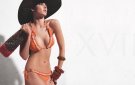 Shan Lingerie orange triangle bikini bra set