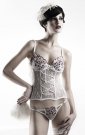  Embroidered Lace Bustier with Lace-Up Front by Sensual Mystique
